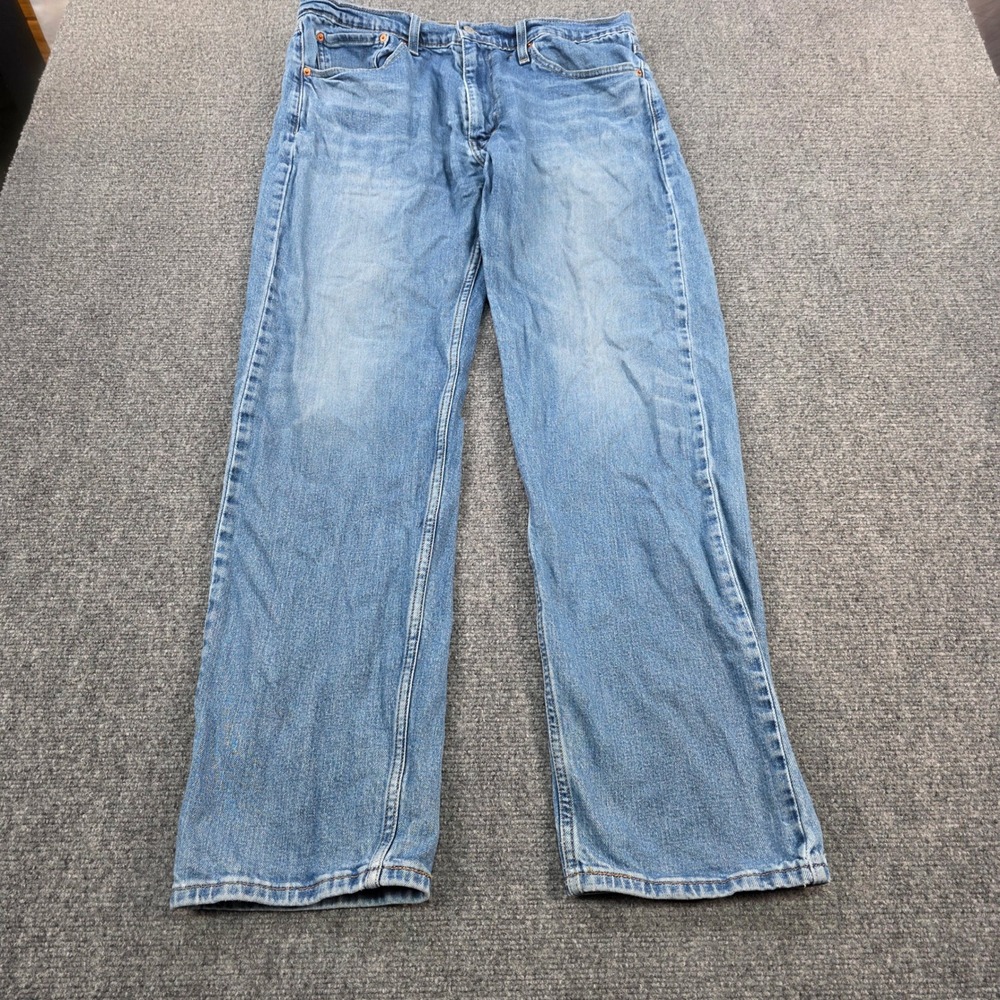 Levi's 505 Jeans Mens W36‎ L32 Light Wash Denim Relaxed Fit Straight Leg